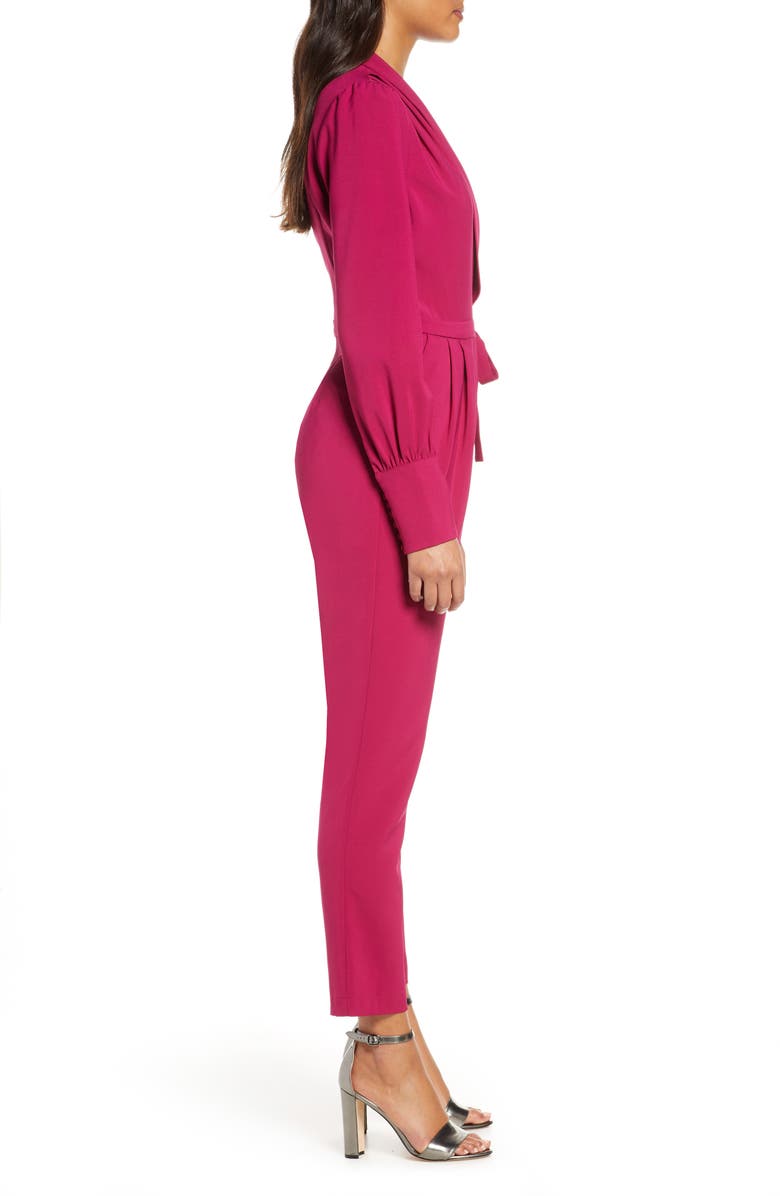 Adelyn Rae Carmela Long Sleeve Wrap Jumpsuit, Alternate, color, 