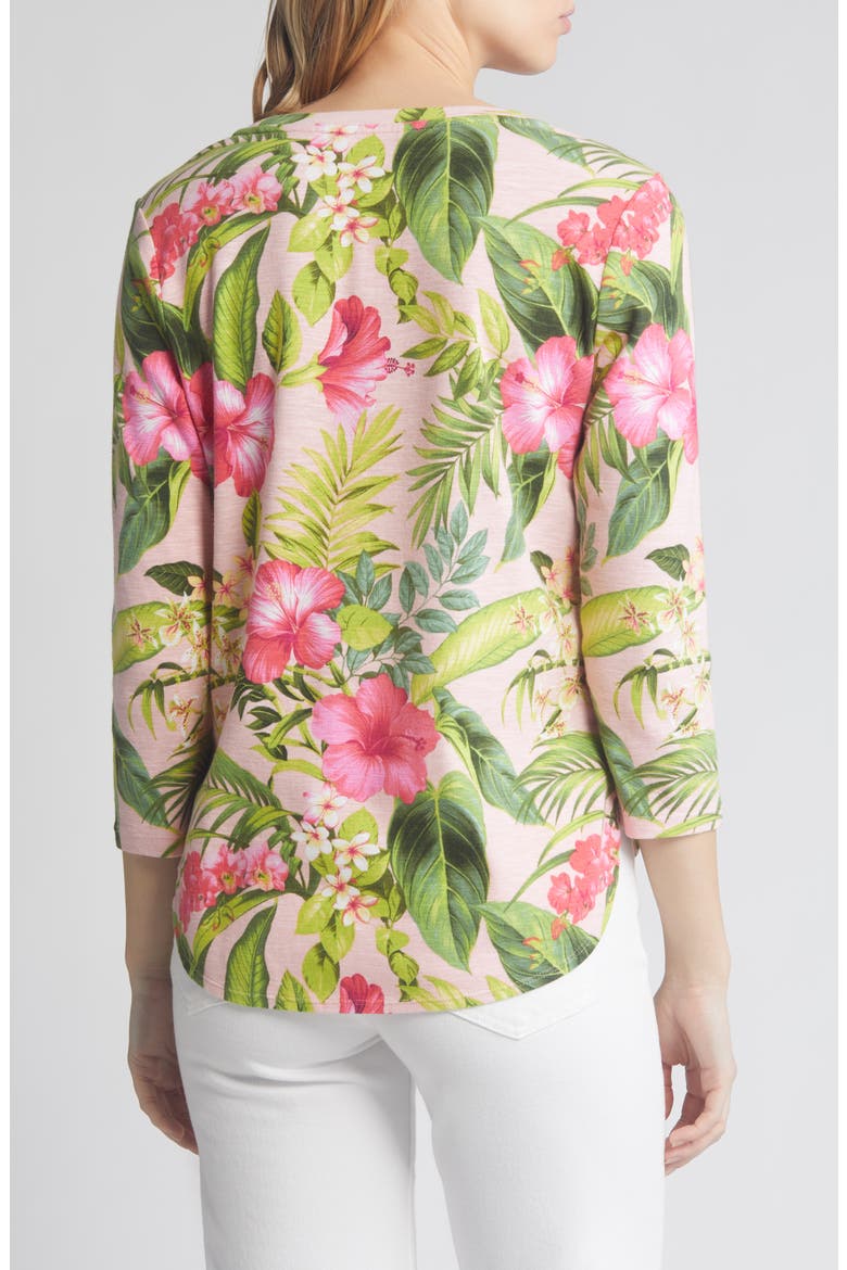 Ashby Isles Grand Villa Floral Cotton Top, Alternate, color, MALIBU PEACH