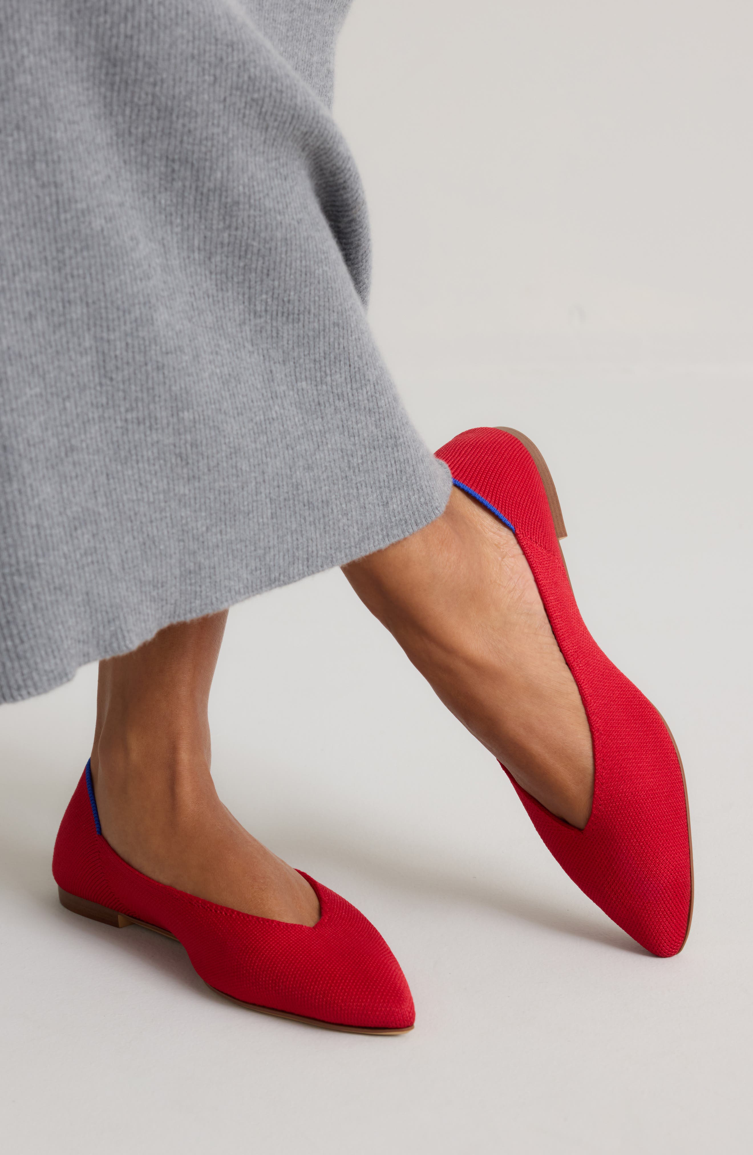 The Fine Point Pointed Toe Flat, Alternate, color, CHERRY