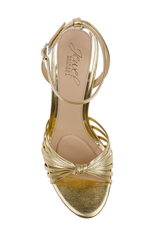 Jewel Badgley Mischka Skylar Ankle Strap Sandal In Gold Metallic