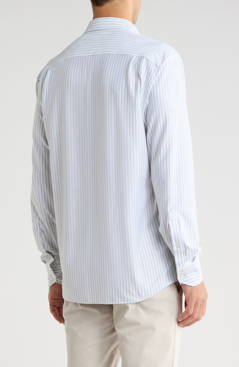 Peter Millar Crown Crafted Excursionist Flex Stripe Button-Up Shirt, Alternate, color, British Grey