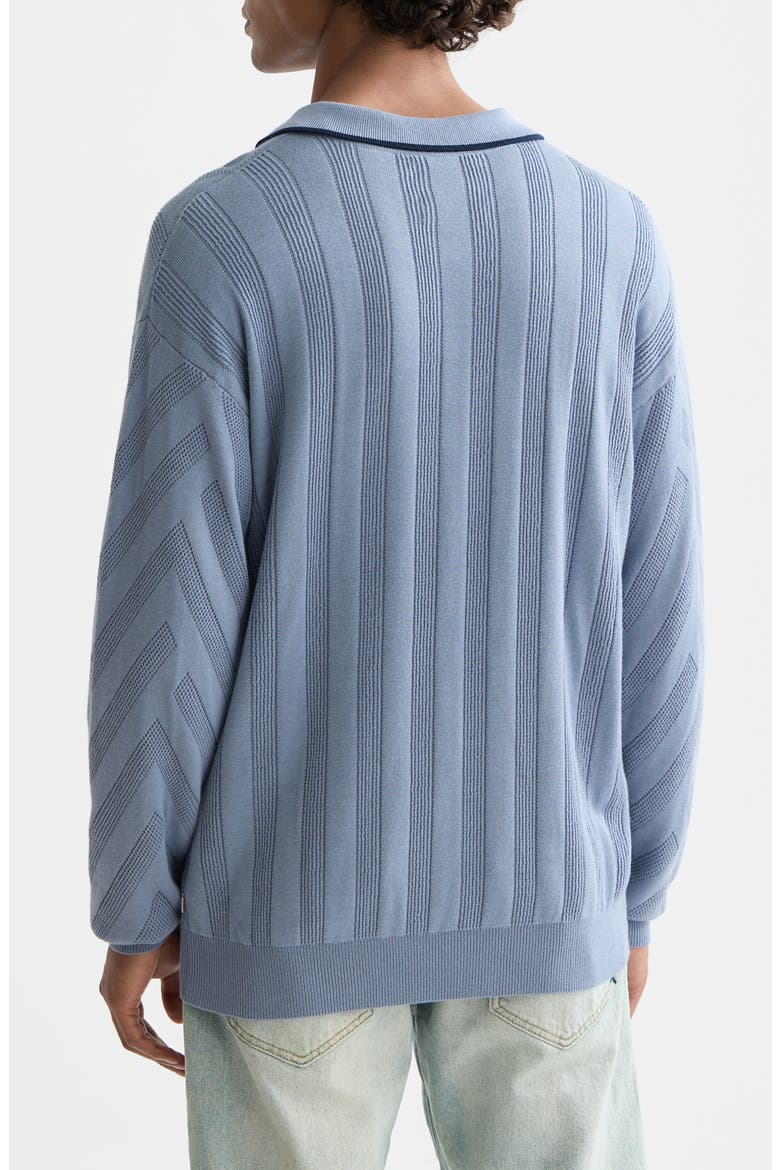 Structured Long Sleeve Polo, Alternate, color, INFINITY