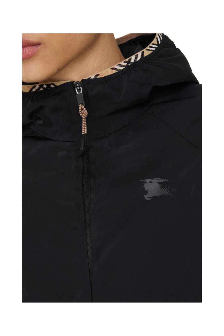 Stretch Nylon Hooded Jacket, Alternate, color, Black
