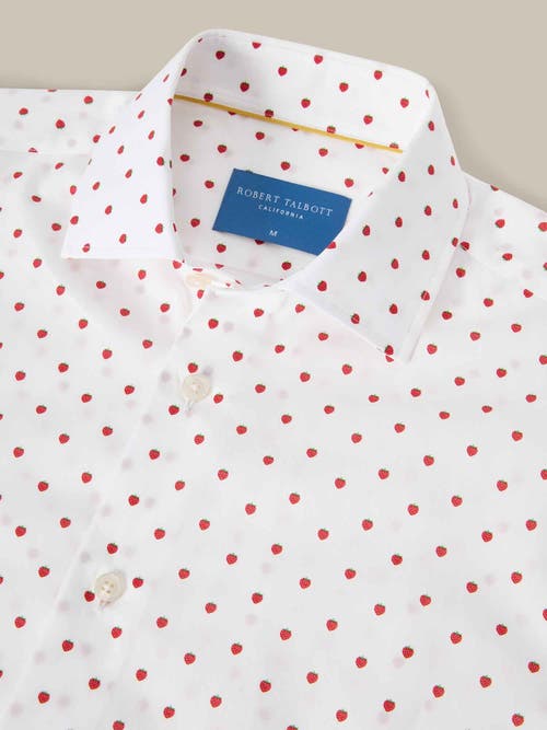 Robert Talbott Reynolds Strawberry Print Contemportary Fit Shirt In Strawberry