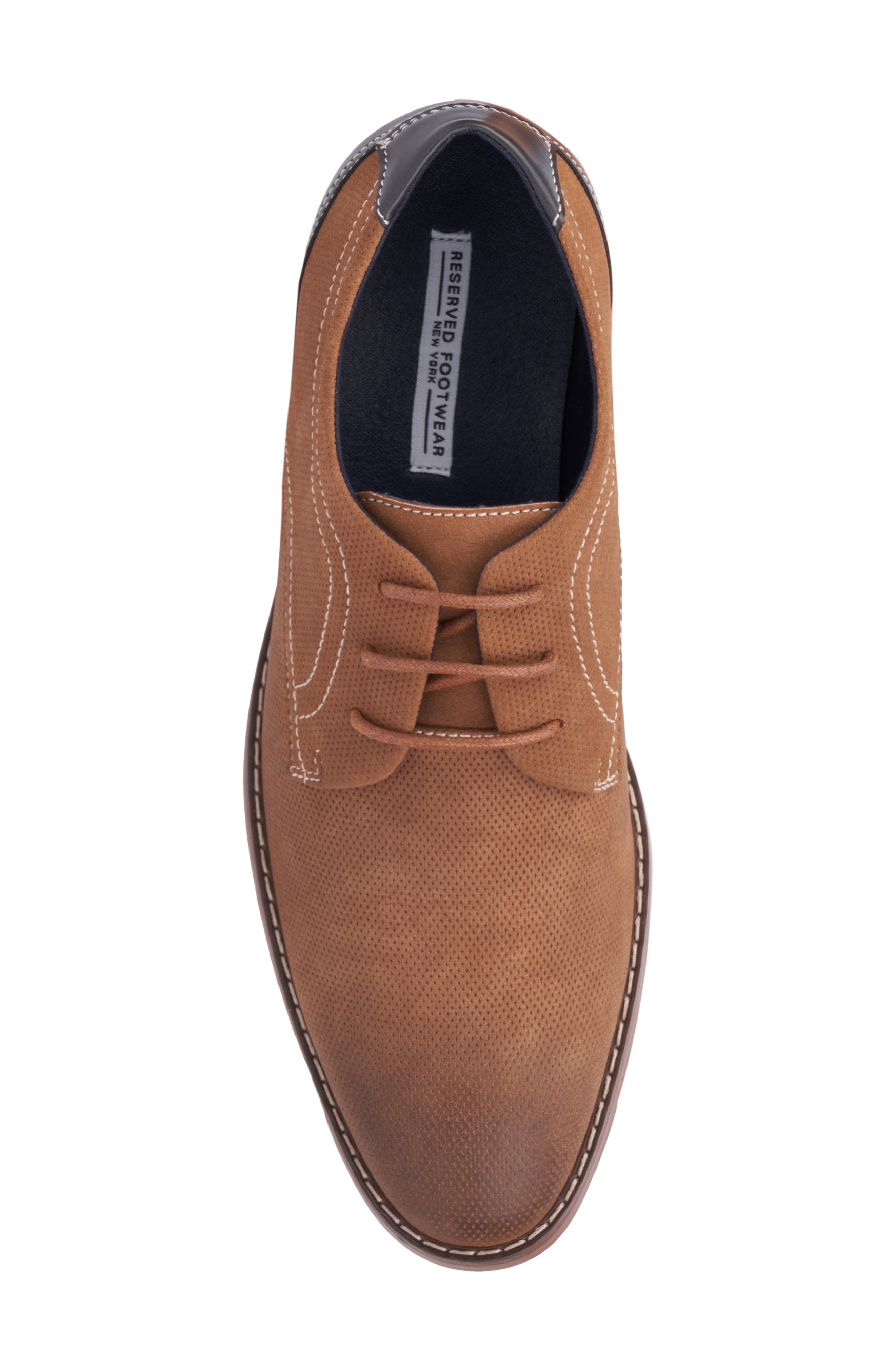 Textured Plain Toe Derby, Alternate, color, BROWN