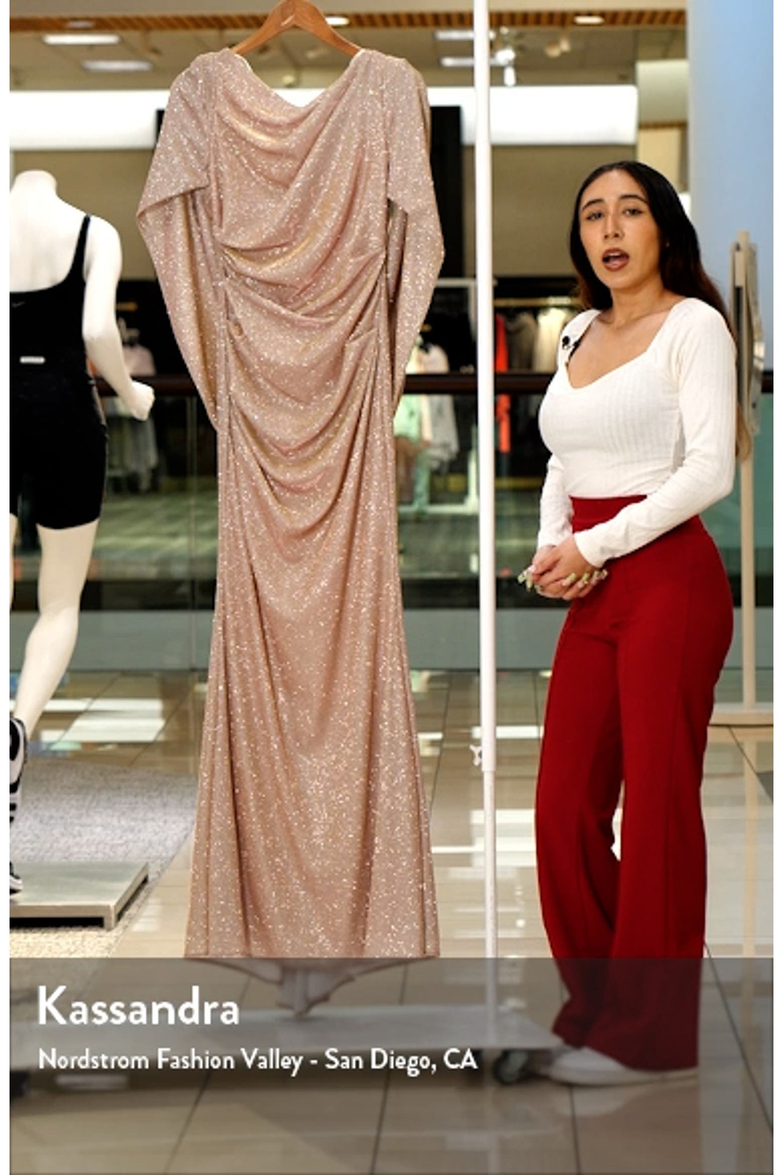 Every Trumpit Note Betsy & Adam Cape Sleeve Trumpet Gown (Women) | Nordstrom