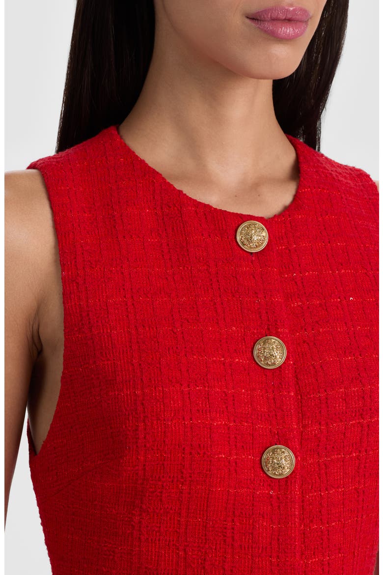 Cade Tweed Minidress, Alternate, color, CHILI PEPPER