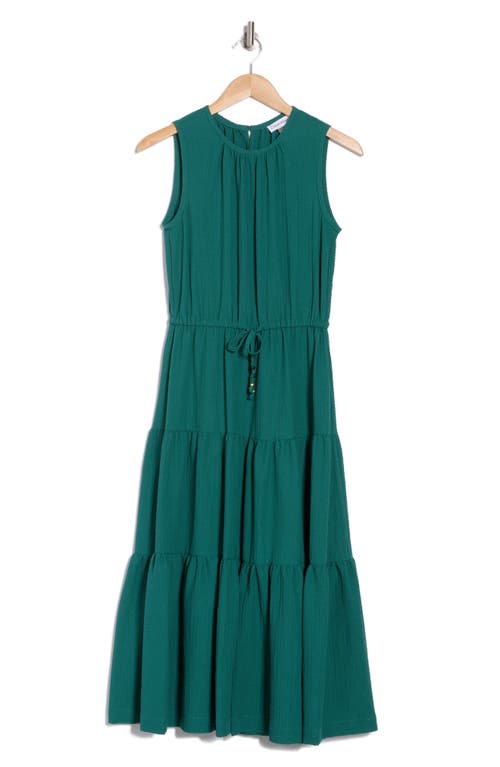Shop Calvin Klein Sleeveless Tiered Midi Dress In Sequoia