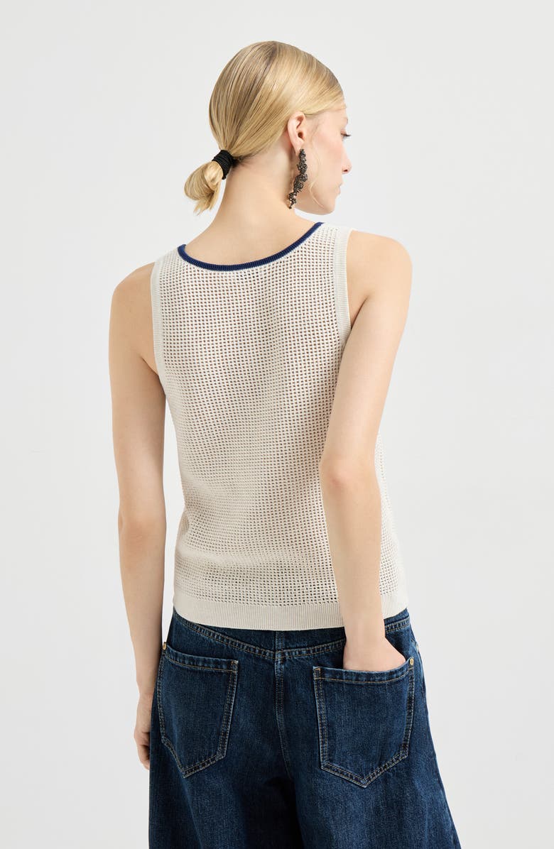Brunello Cucinelli Net knit top, Alternate, color, Oat