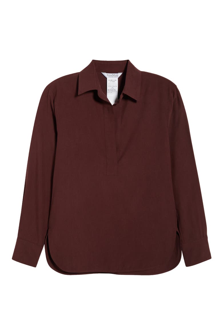 Mirko Silk Crepe Popover Top, Alternate, color, CHERRY