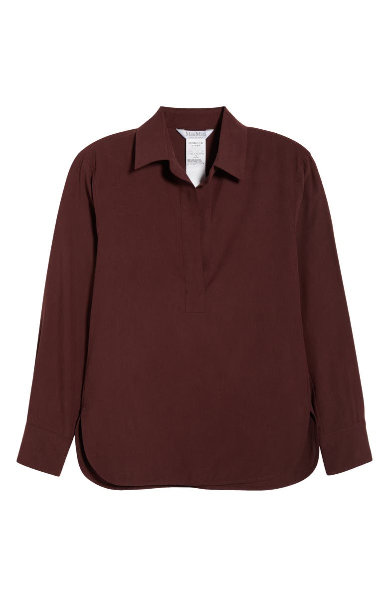 Max Mara Mirko Silk Crepe Popover Top, Alternate, color, Cherry