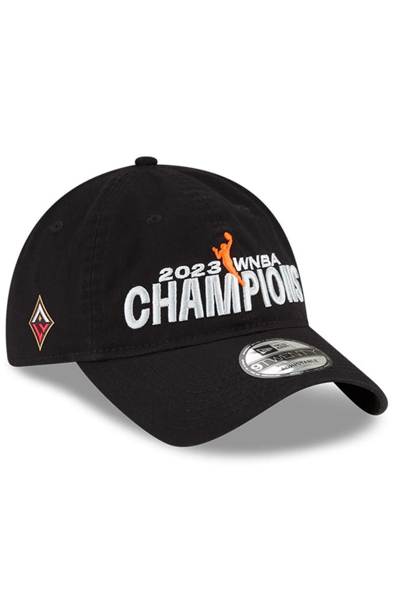 New Era Men's New Era Black Las Vegas Aces 2023 WNBA Finals Champions Locker Room 9TWENTY Adjustable Hat, Main, color, 