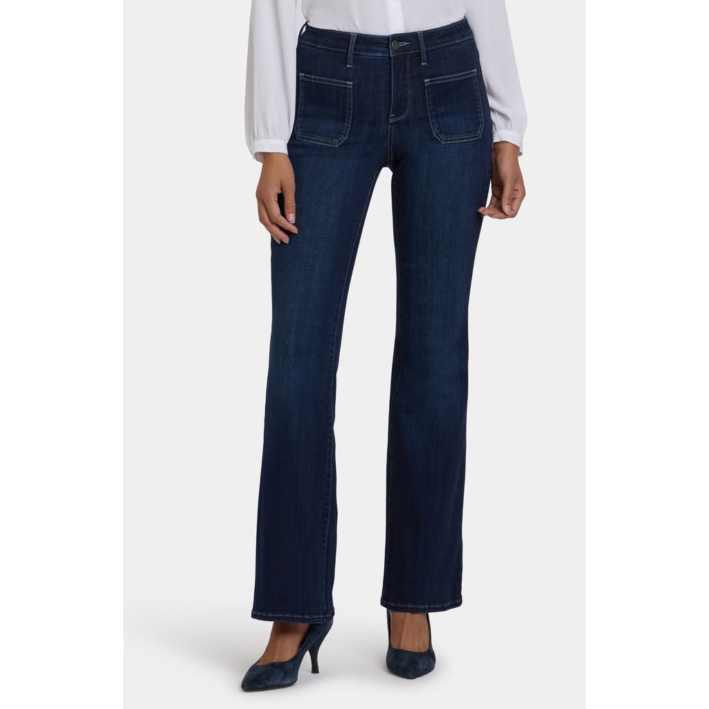 Nydj Ava Patch Pocket Flare Jeans In Blue