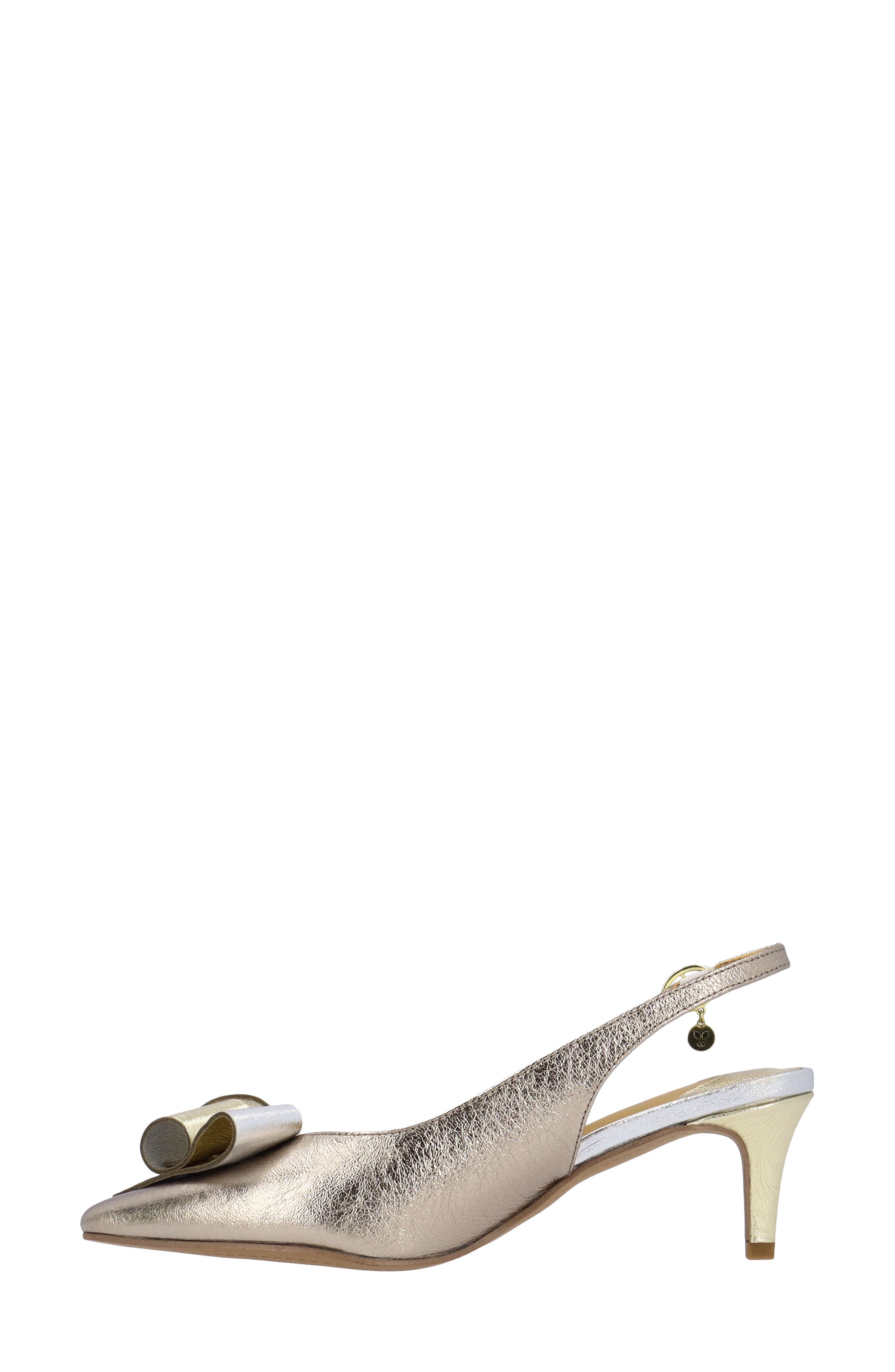 Delara Pointed Toe Slingback Pump, Alternate, color, TAUPE/ GOLD/ SILVER