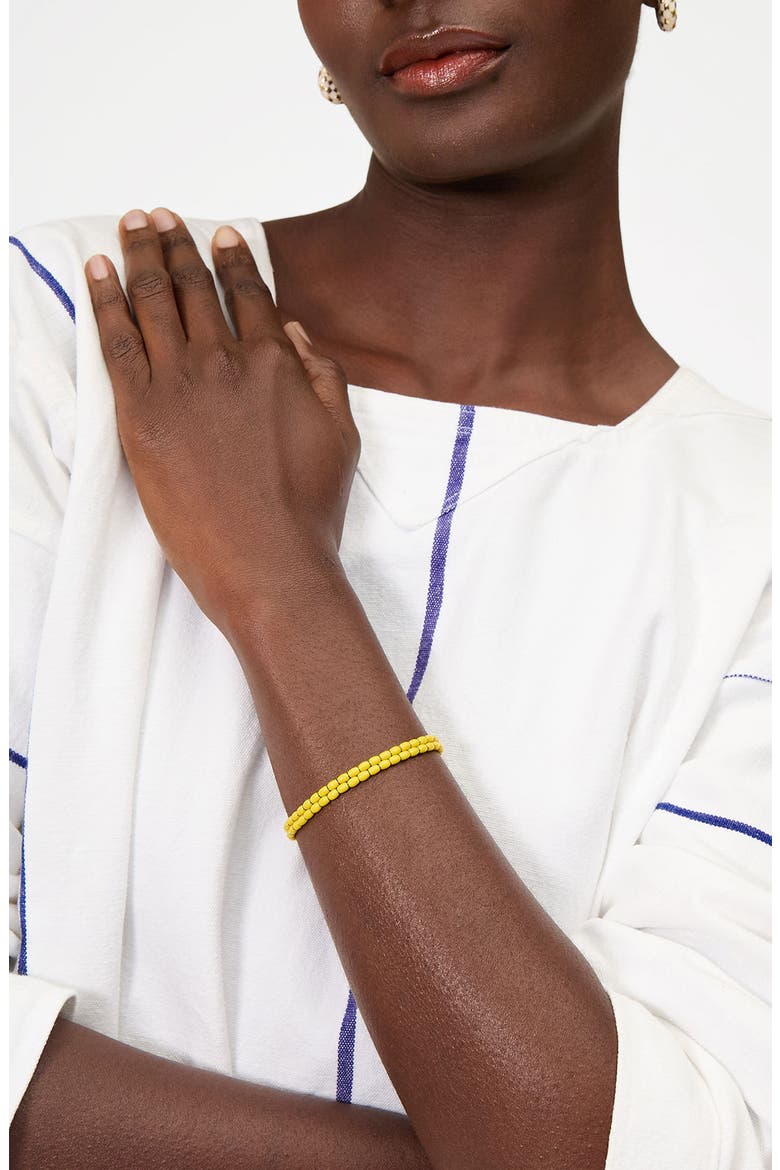 Enamel Barrel Chain Bracelet, Alternate, color, YELLOW