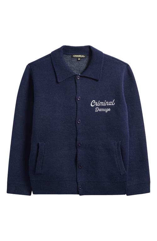 Criminal Damage Knit Trucker Jacket In Gold