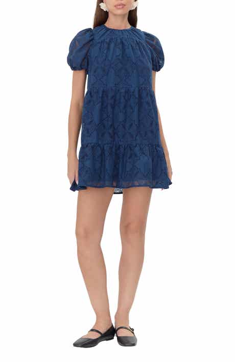 Adelyn Rae Bessie Tiered Lace Minidress