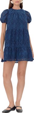 Adelyn Rae Bessie Tiered Lace Minidress
