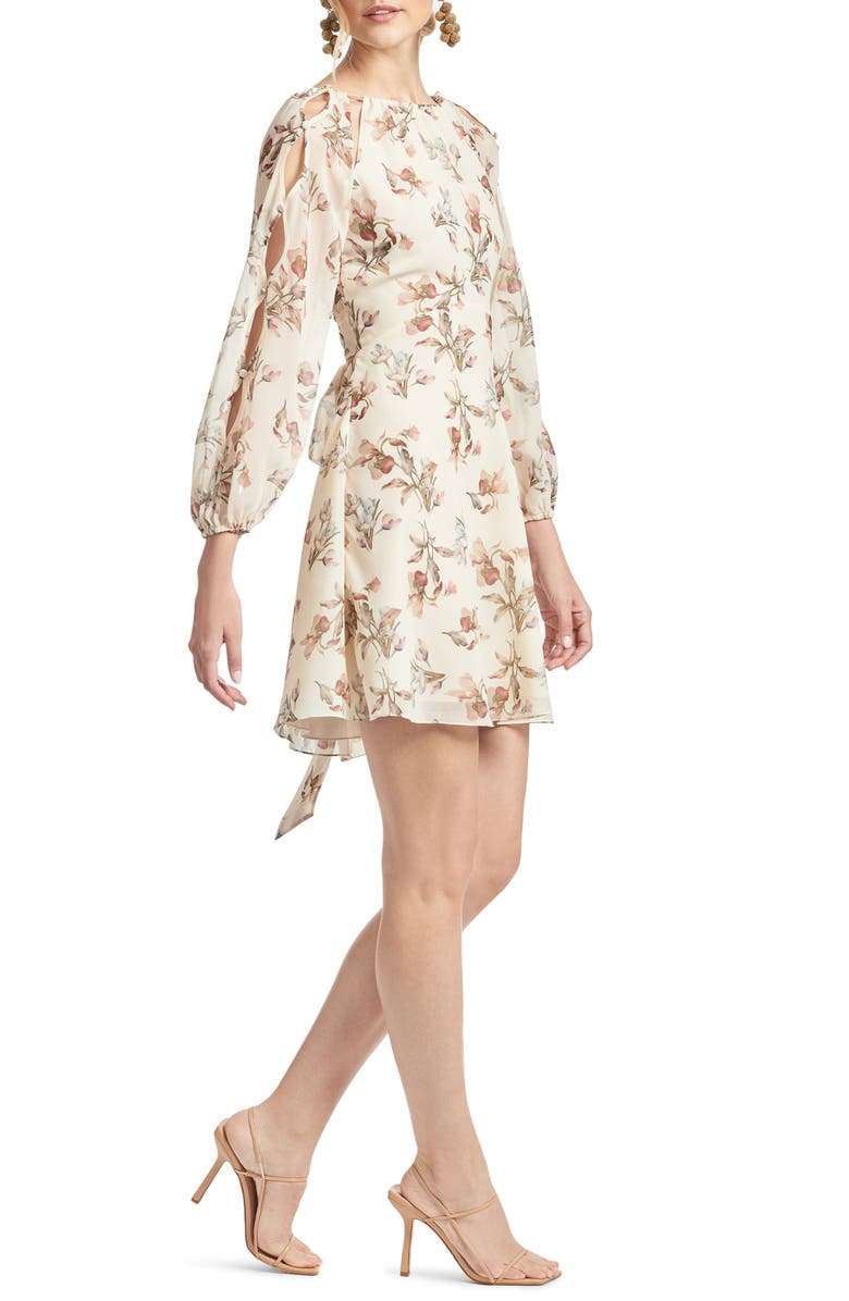 Sachin & Babi Bevvy Floral Long Sleeve Chiffon Dress, Alternate, color, 