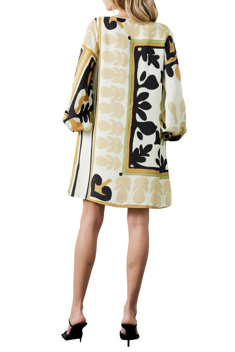 Jeinny Long Sleeve Shift Dress, Alternate, color, BROWN MULTI