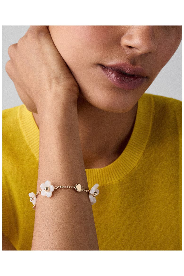 flower scatter bracelet, Alternate, color, WHITE.