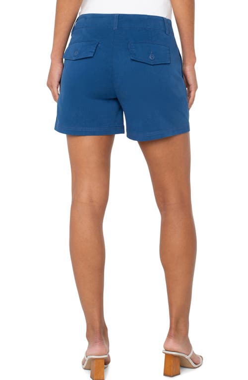 Liverpool Los Angeles Pleated Trouser Shorts In Goddess Blue