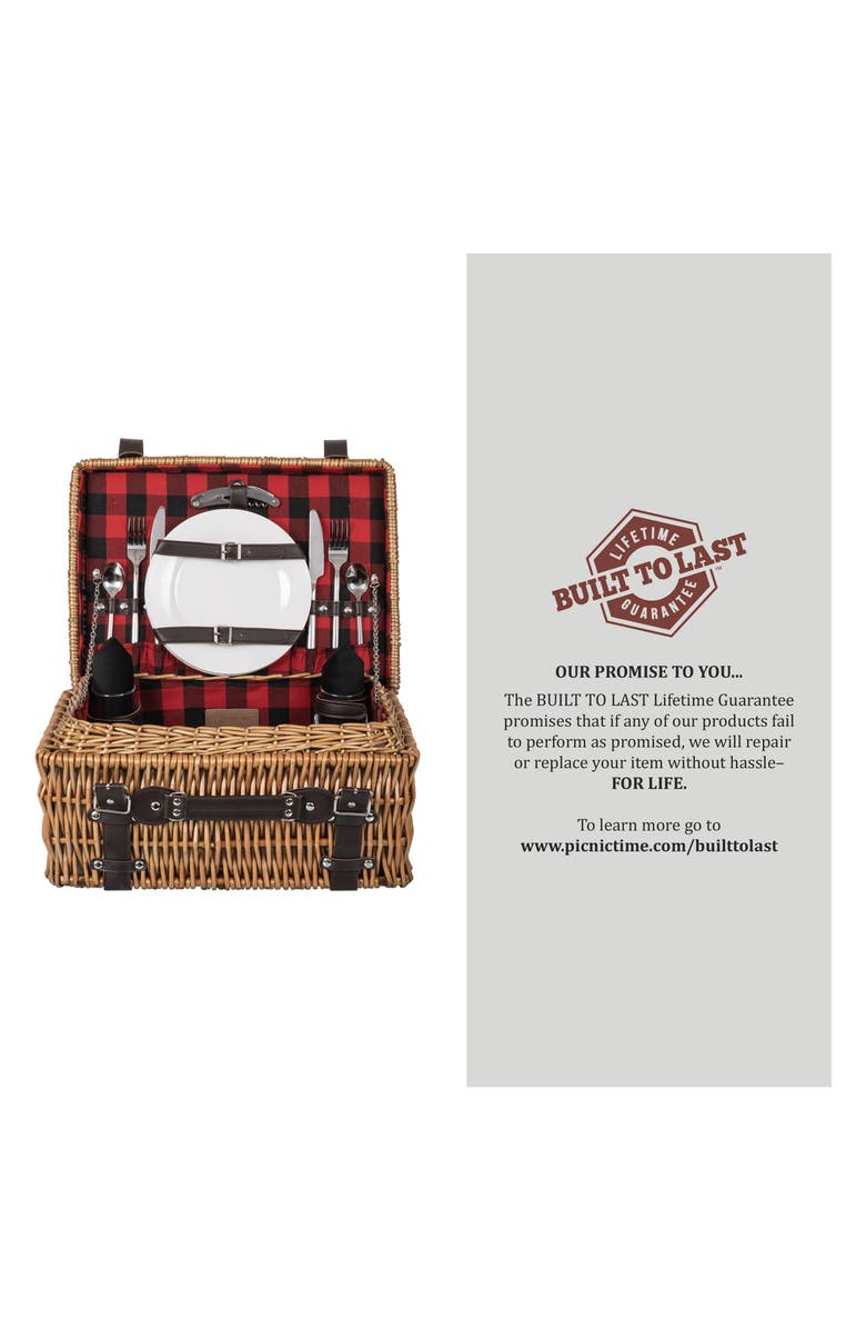 Picnic Time Champion Picnic Basket, Alternate, color, Red/ Black Buffalo Plaid