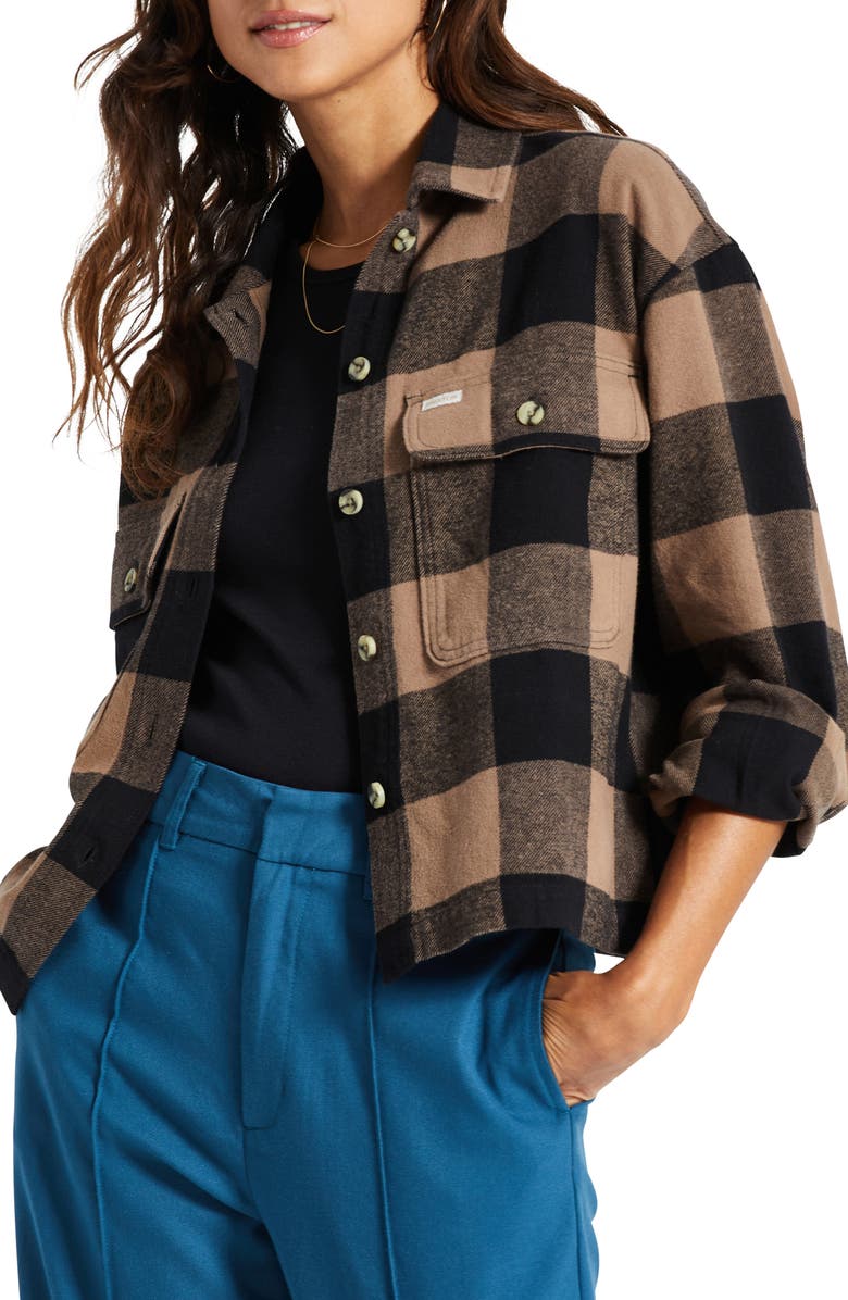 Brixton Bowery Plaid Flannel Button-Up Shirt, Main, color, 