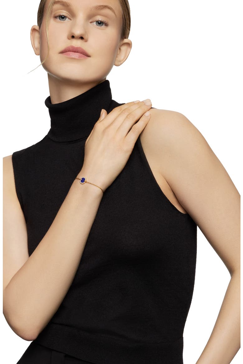 Petite Elements Center Station Chain Bracelet with Semiprecious Stone & Diamonds, Alternate, color, 18K YELLOW GOLD