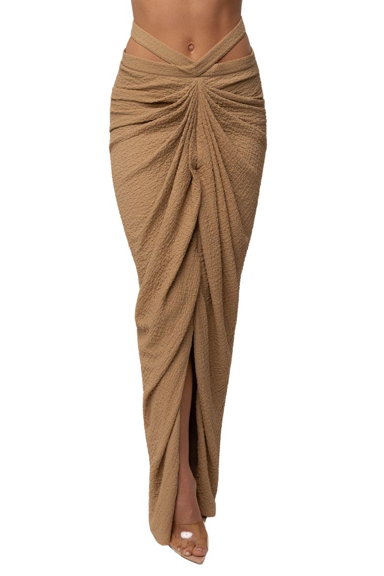 Cabana Slit Maxi Skirt, Main, color, Beige