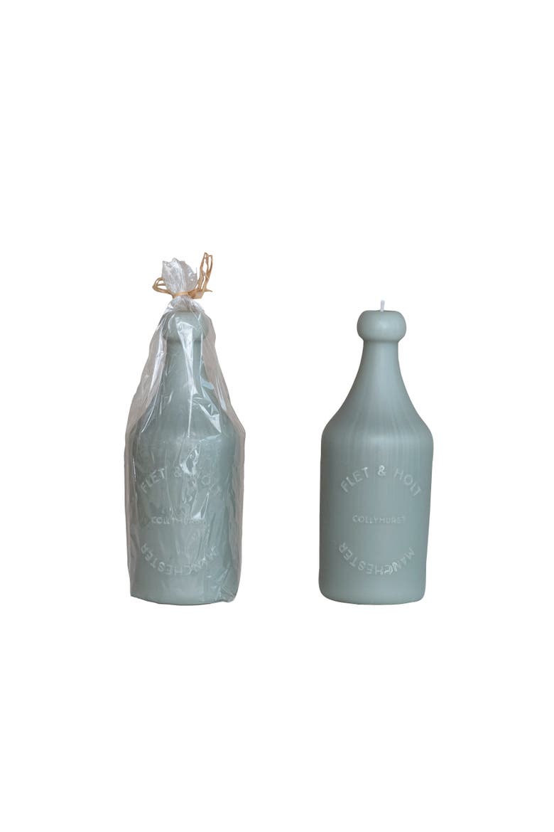 Unscented Embossed Bottle Shaped Candle, Grey, Main, color, Grey