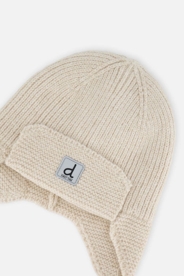 Fleece Lined Chin Tie Ear Flap Winter Knit Hat, Alternate, color, Beige