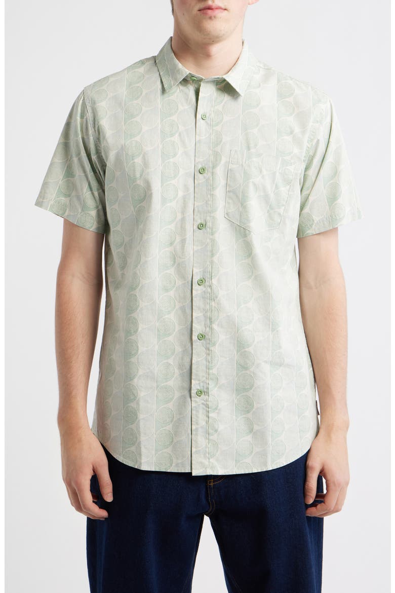 Yardy Short Sleeve Button-Up Shirt, Main, color, LEAF GREEN