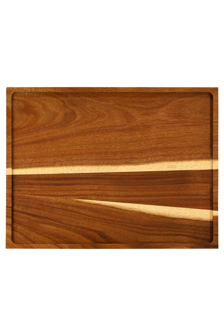 3 Piece Acacia Wood Cutting Board with Maganitized Serving Board Platter, Alternate, color, Acacia