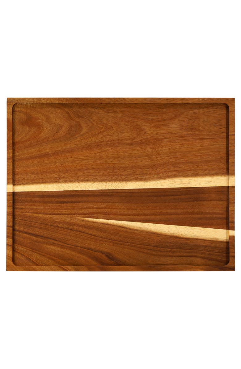 Megachef 3 Piece Acacia Wood Cutting Board with Maganitized Serving Board Platter, Alternate, color, Acacia
