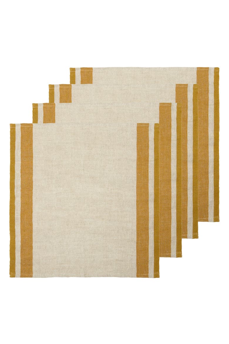 Gordes Napkins - Set of 4, Main, color, Mustard, Natural 20" x 20"