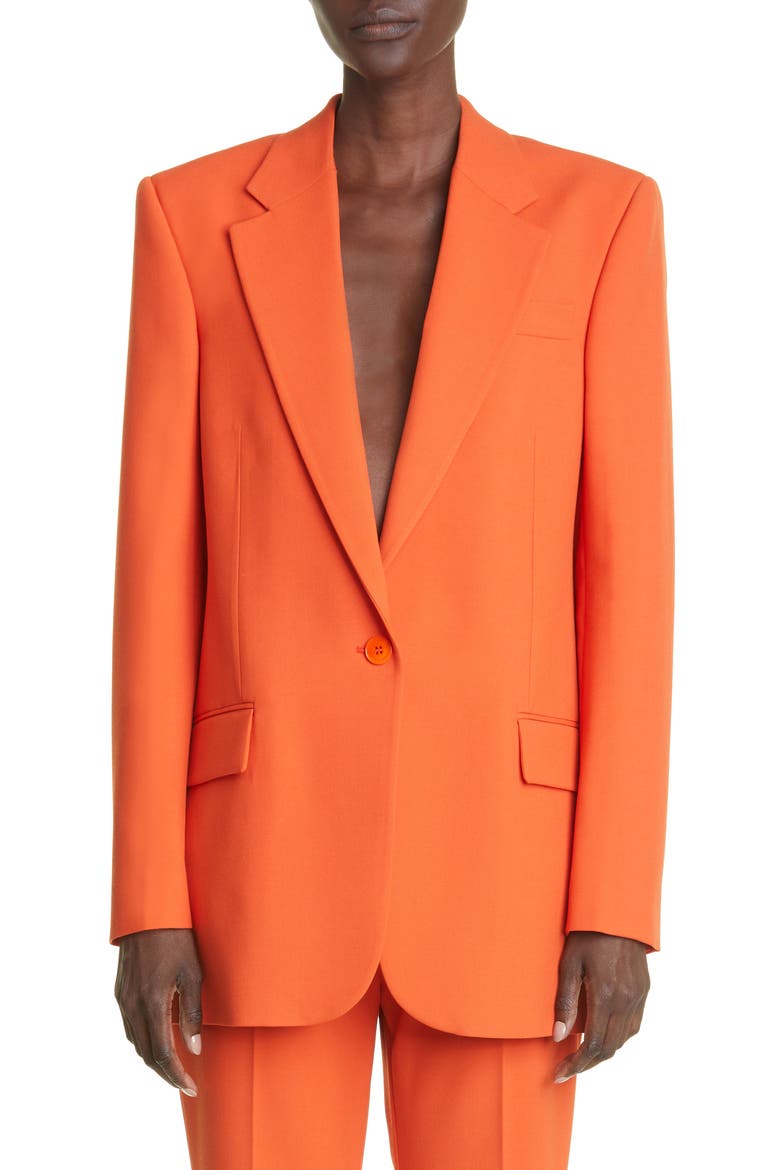 Twill Blazer, Main, color, 7510 TANGERINE