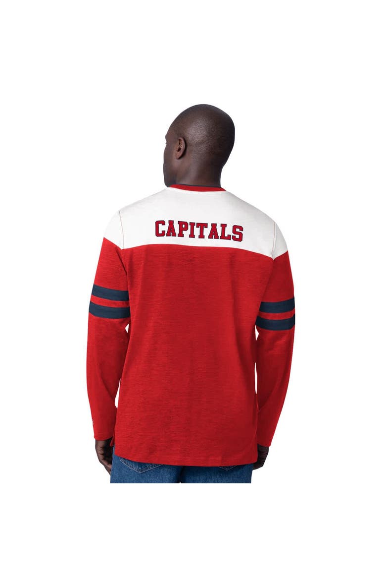 Men's Starter  Red Washington Capitals Blitz Durene Long Sleeve T-Shirt, Alternate, color, Red