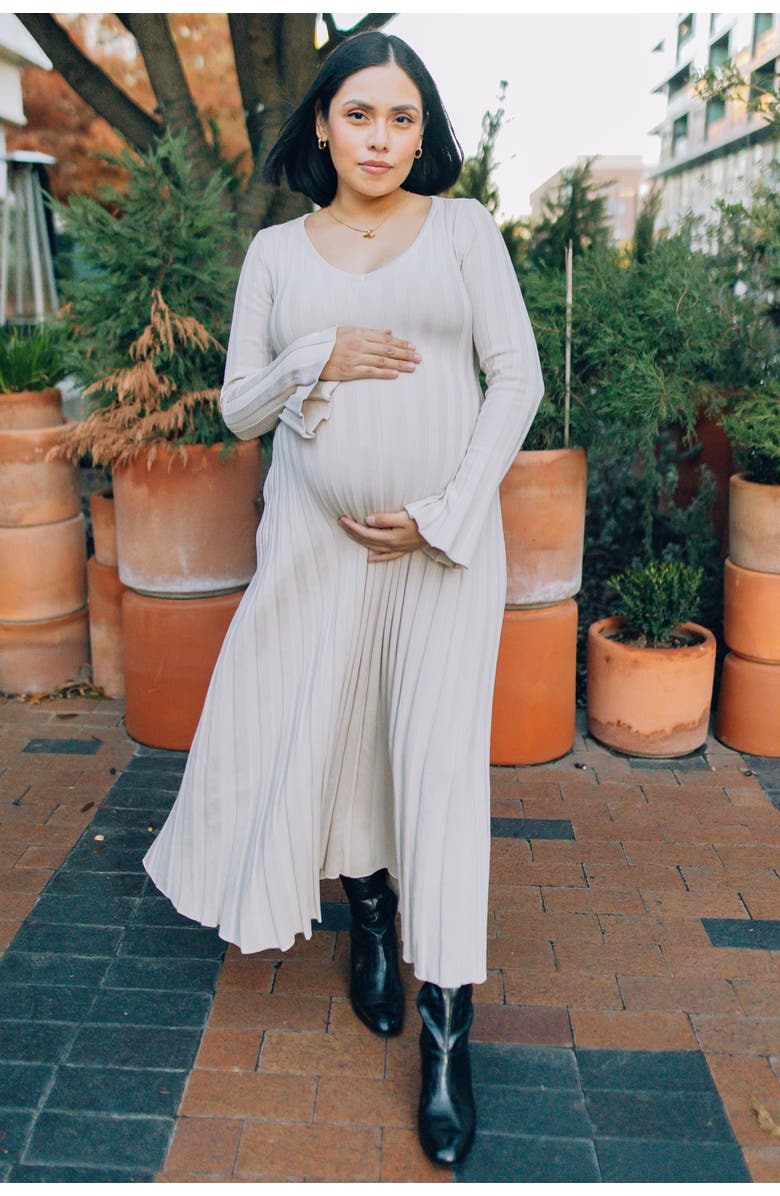 PinkBlush Ribbed Knit Maxi Dress, Alternate, color, Taupe