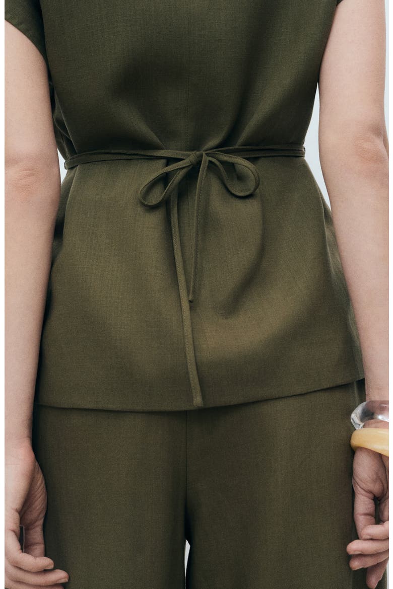 Wrap Top, Alternate, color, KHAKI GREEN
