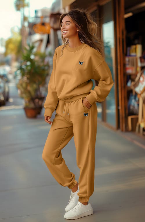 Dalix Butterfly Midweight Fleece Crewneck Sweatsuit