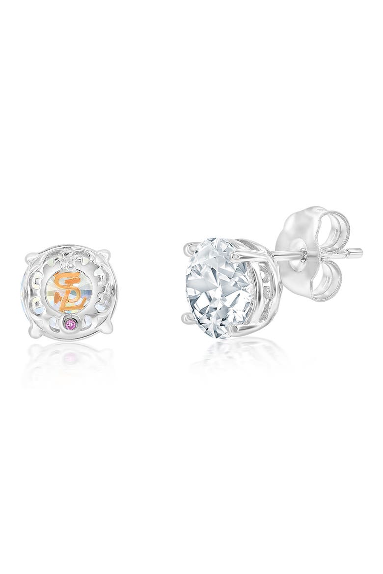 8mm Round Cubic Zirconia Stud Earrings, Alternate, color, WHITE