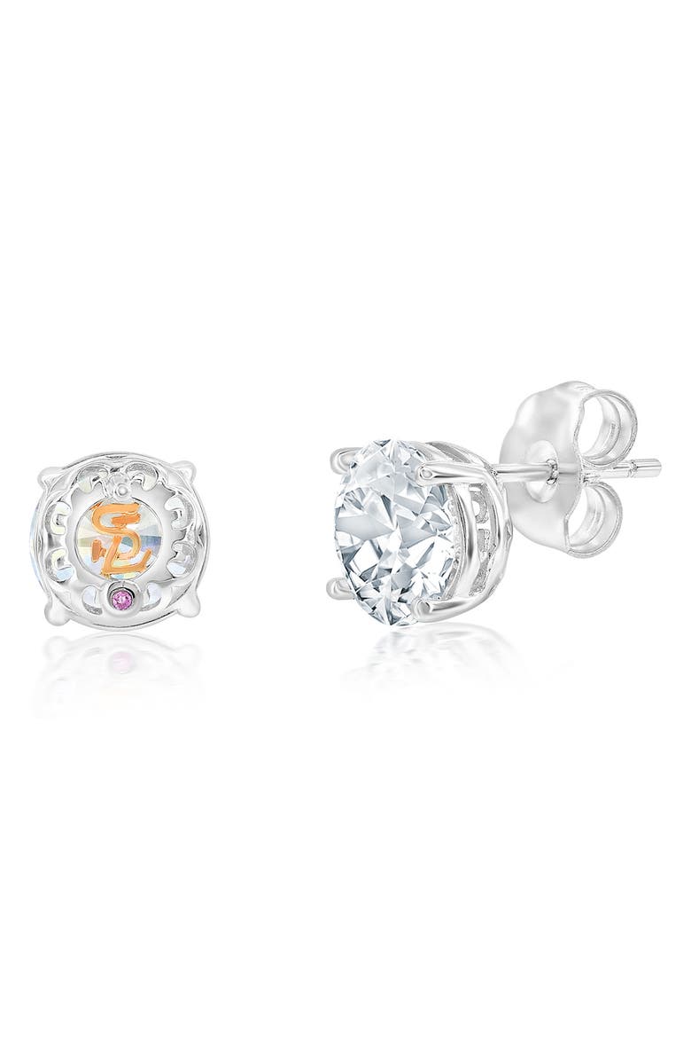 SUZY LEVIAN 8mm Round Cubic Zirconia Stud Earrings, Alternate, color, White