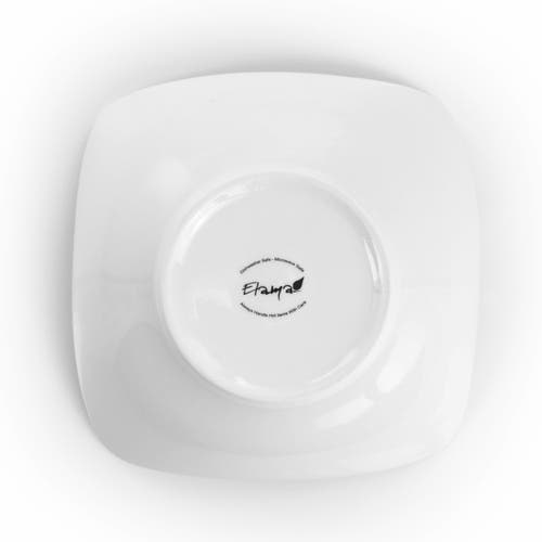 Elama Newman 18 Piece Square Porcelain Dinnerware Set In White