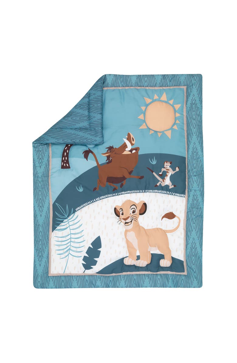 Lambs & Ivy Disney Baby Lion King Adventure 3-Piece Mini Crib Bedding Set, Alternate, color, Blue