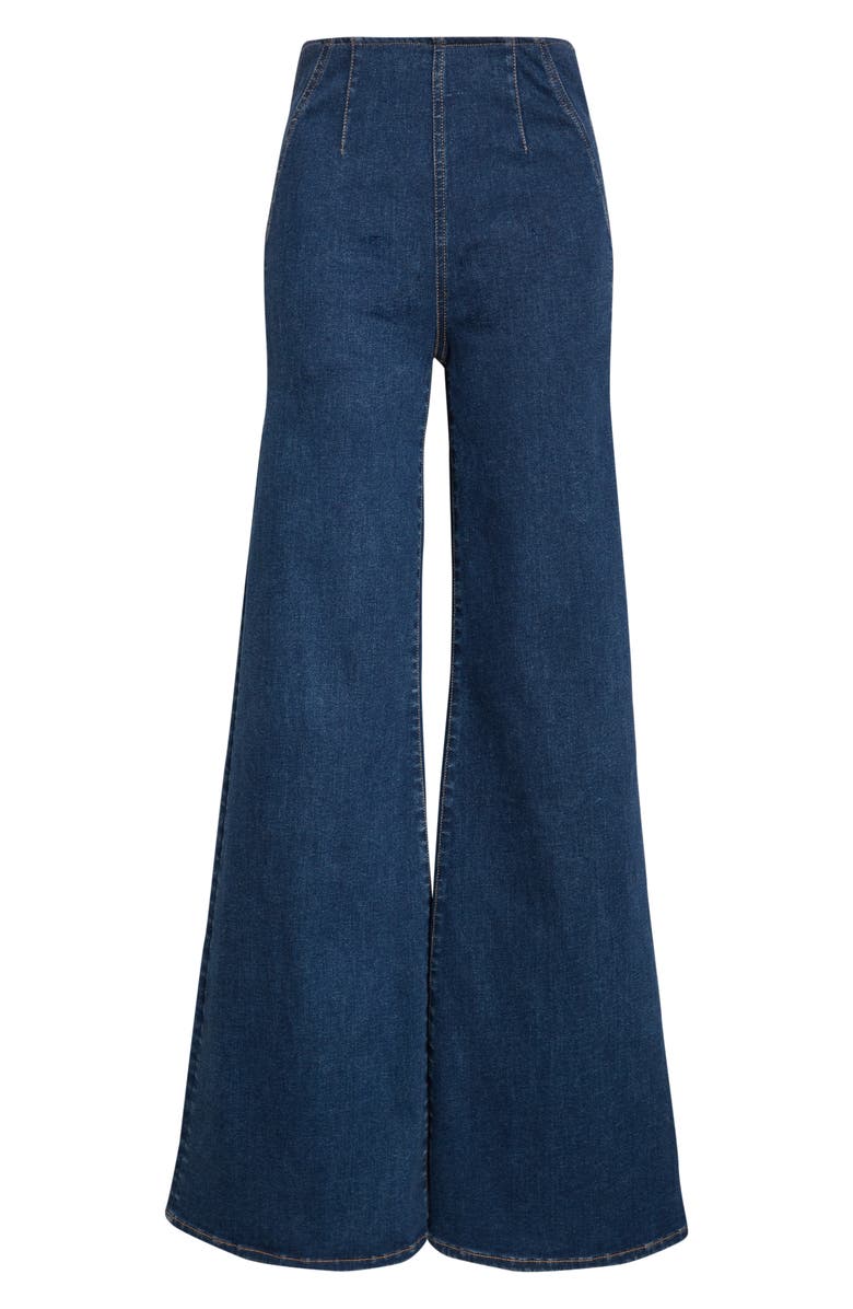 Veronica Beard Joplin Off-Duty High Waist Flare Jeans, Alternate, color, Bright Blue