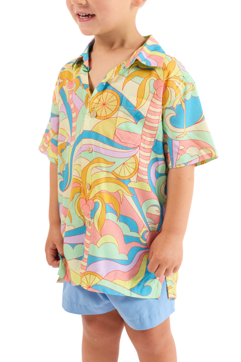 The Paradiso - Boys Hawaiian Shirt, Main, color, Yellow