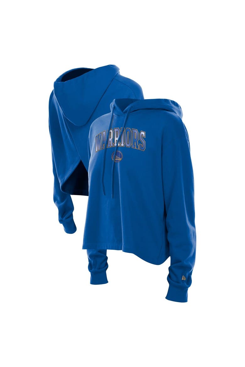 Women's New Era Royal Golden State Warriors Glam Game Open Back Hoodie, Main, color, Royal