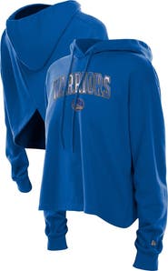 New Era Women's New Era Royal Golden State Warriors Glam Game Open Back Hoodie
