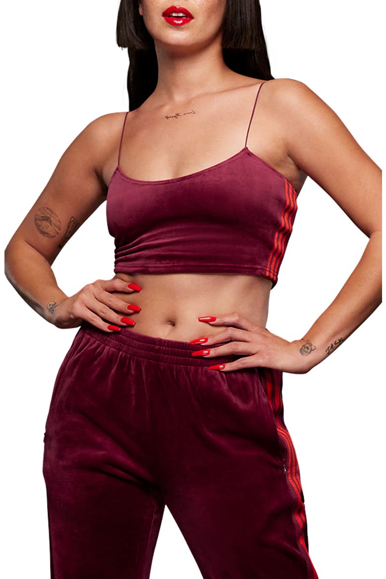 Velvet Bralette, Main, color, RED